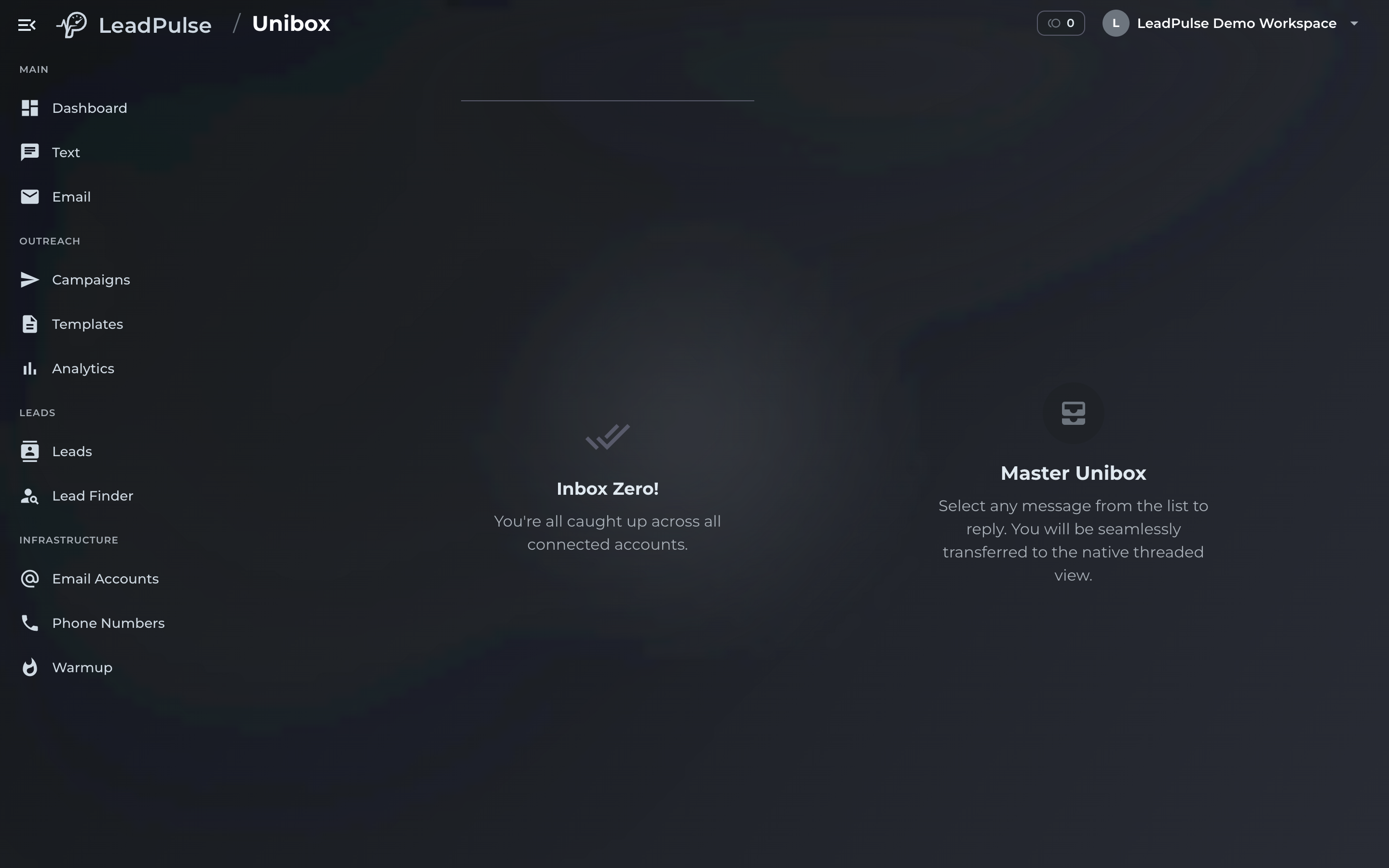 Unified inbox with text and email replies